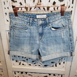 LOGG Light Wash Cuffed Distressed Denim Shorts